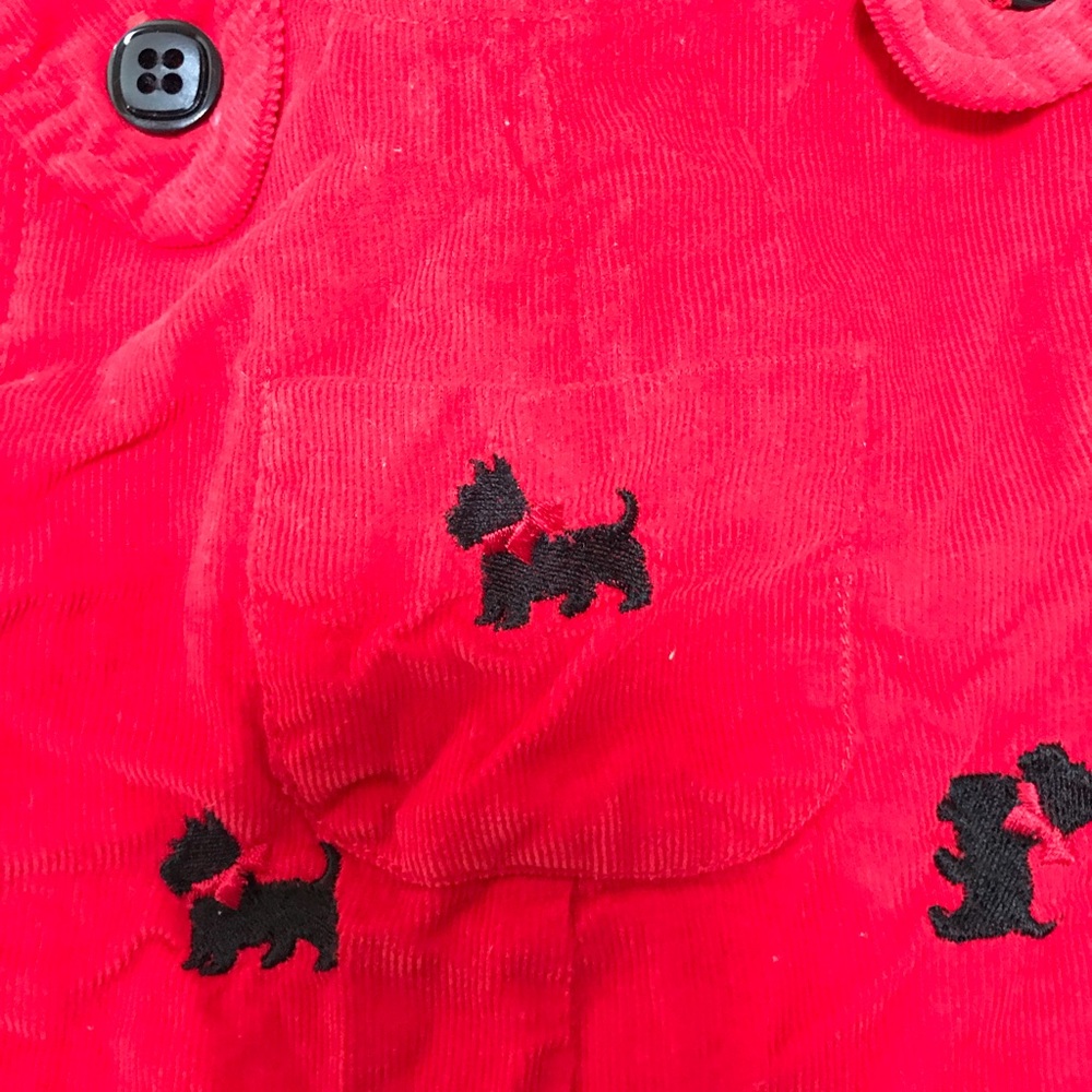 Red corduroy romper